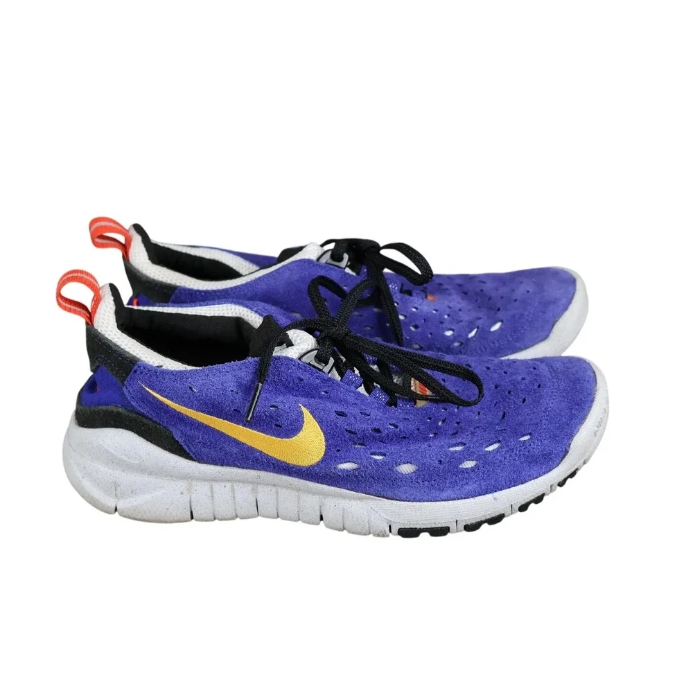Mens Nike Free Run Trail Shoes Size 8 Blue Suede Running Athletic CW5814-401